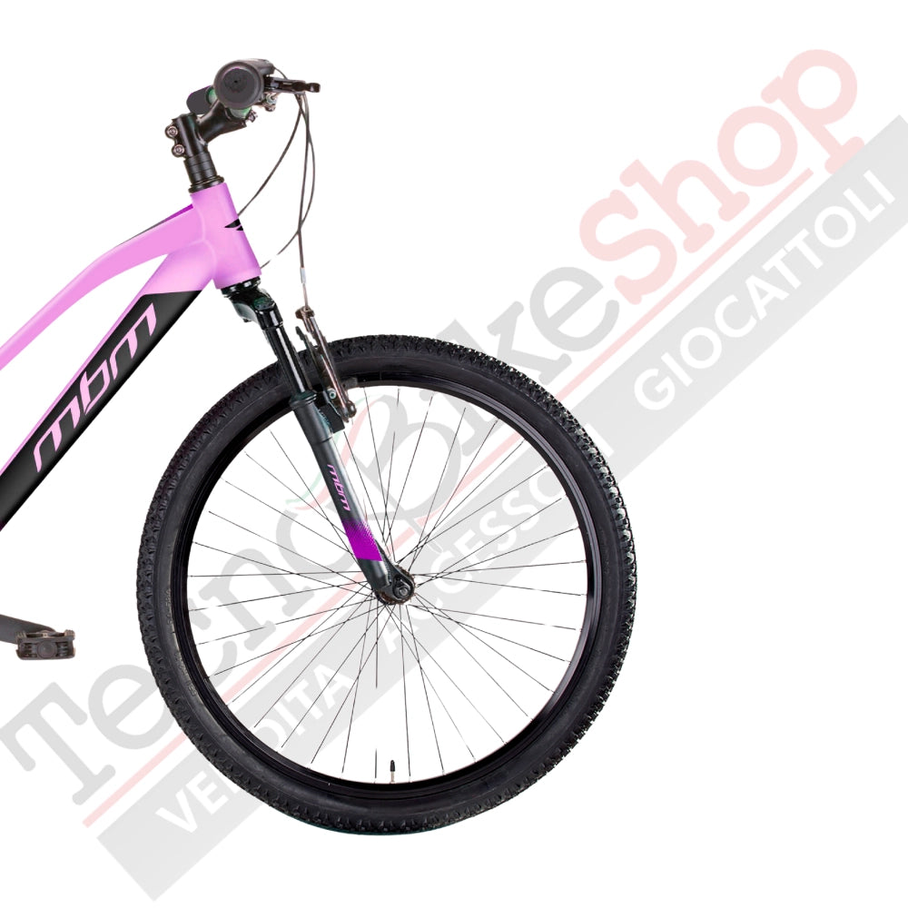 Bicicletta MTB da Ragazza MBM District 24" con Cambio 18 Velocità-Rosa