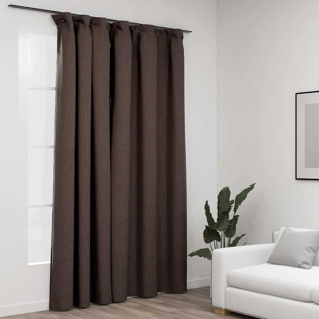 Tenda Oscurante Effetto Lino con Ganci Talpa 290x245 cm 321207