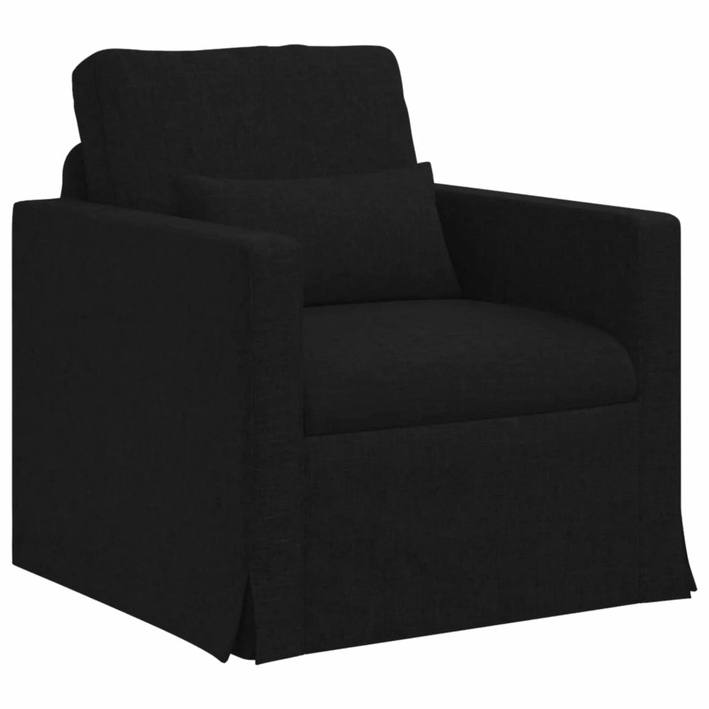 Set di divani 2 pcs Nero 139 x 78 x 80 cm Tessuto