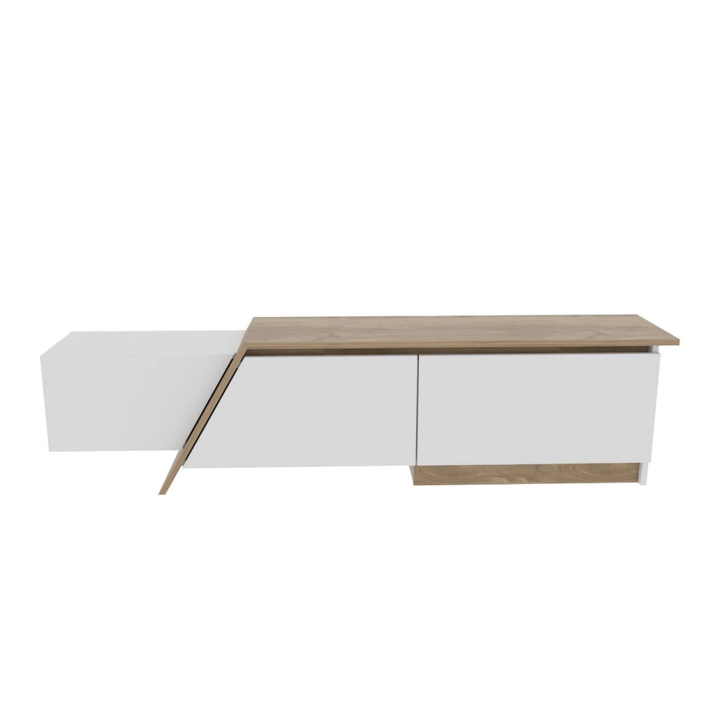 Porta TV in legno "Zonas" - 180 x 35 x 28 cm - Bianco