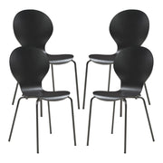 Set di 4 Sedie da Sala ETNE Impilabili - Nero [en.casa]
