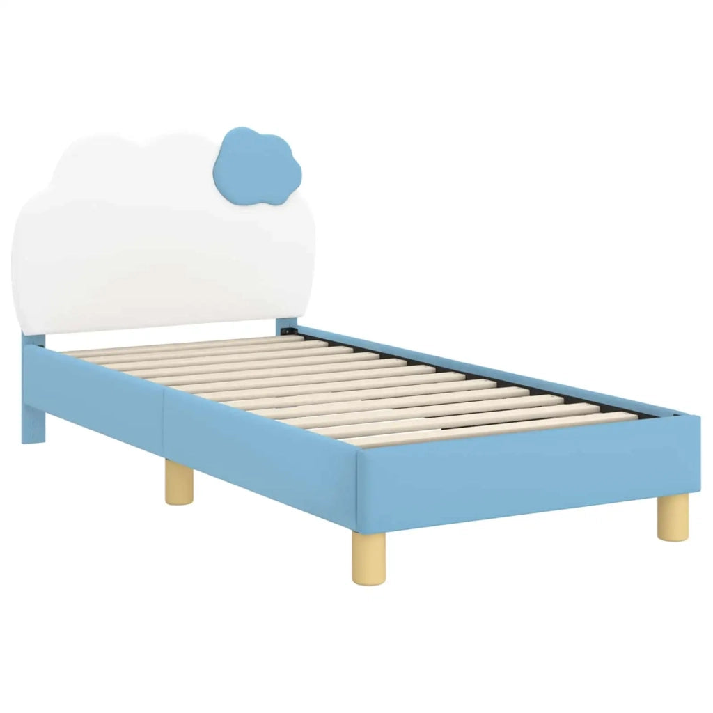 Struttura letto bambini con testata Blu 80 x 160 cm PU