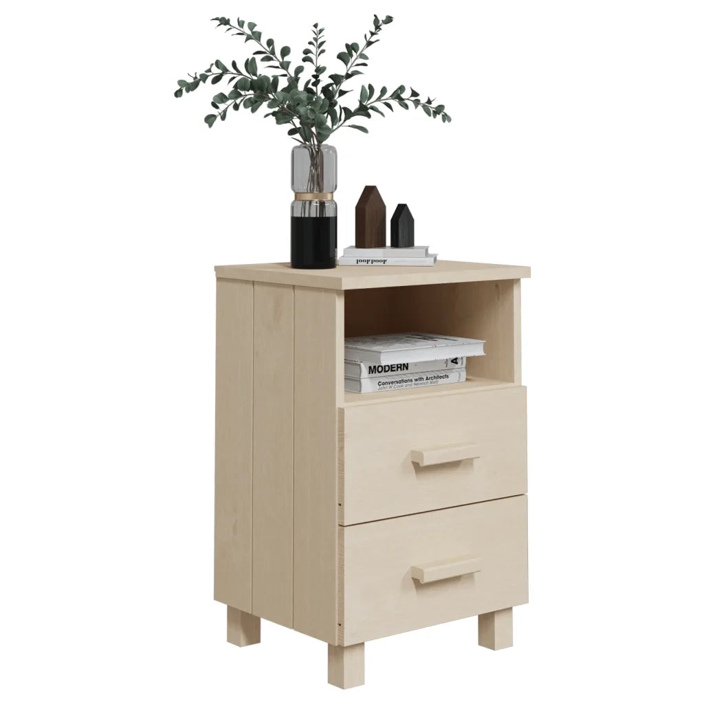 Comodini 2 pz Miele 40x35x62 cm in Legno Massello di Pino cod mxl 30916