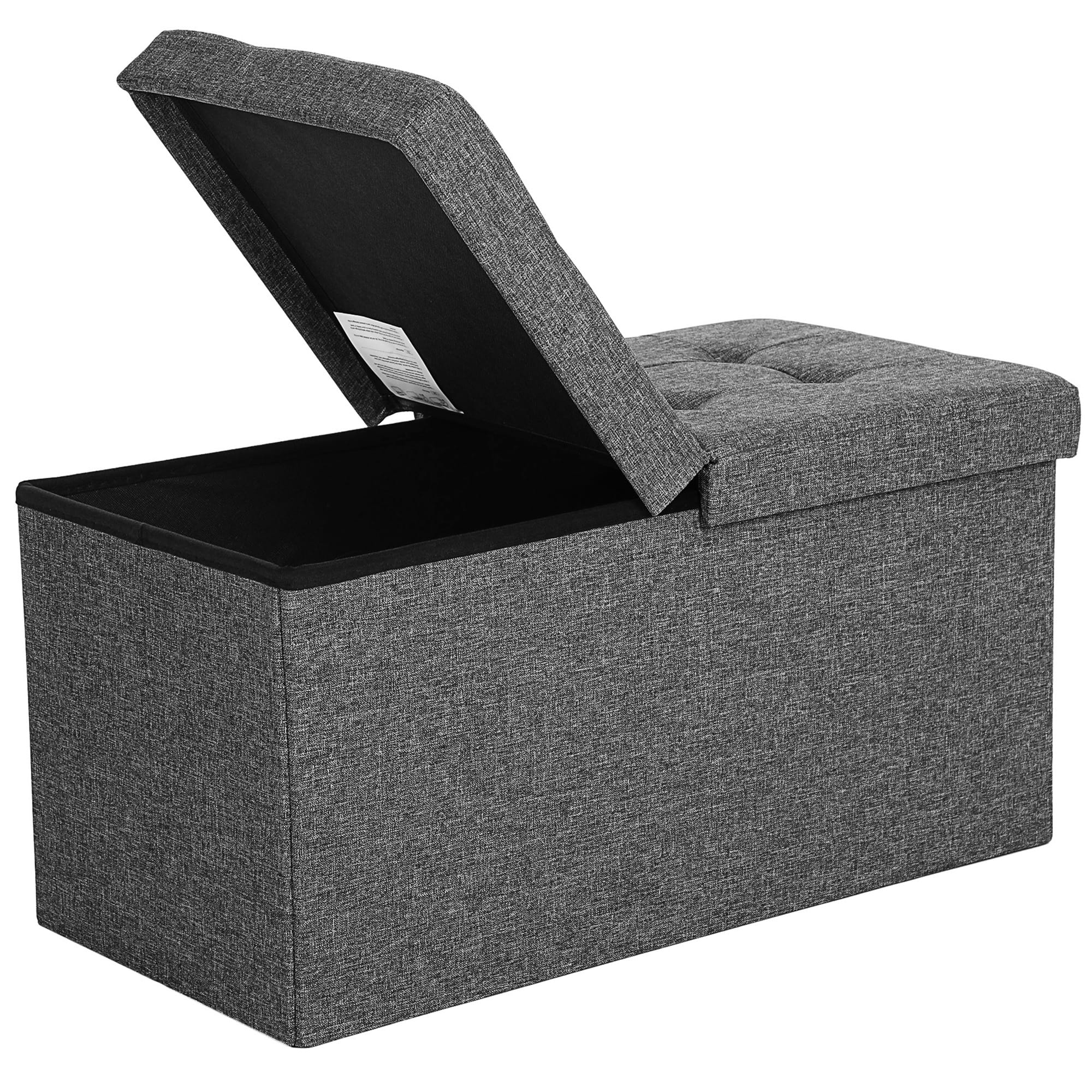 Pouf contenitore Valora PUFA in MDF grigio scuro, salvaspazio e confortevole