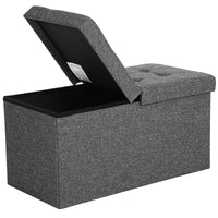 Pouf contenitore Valora PUFA in MDF grigio scuro, salvaspazio e confortevole