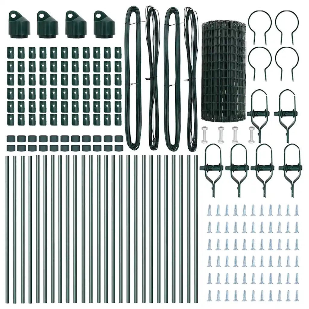 Recinzione con Posto Verde 0,4 x 50 m Acciaio e PVC