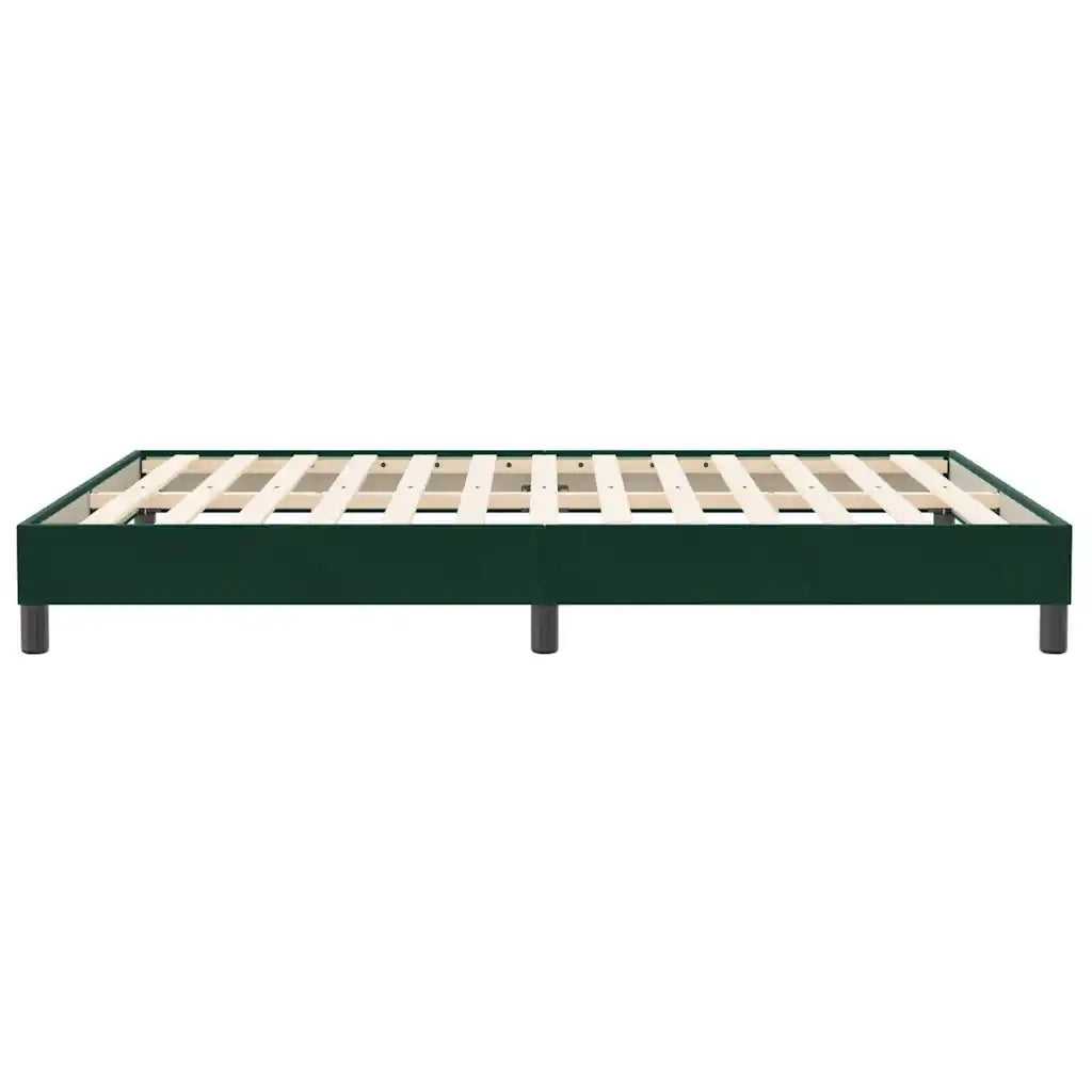 vidaXL Giroletto senza Materasso Verde Scuro 160x210 cm in Velluto