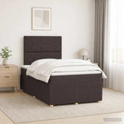 Letto Box Spring LED con Materasso Marrone Scuro 120 x 190 cm 3455821