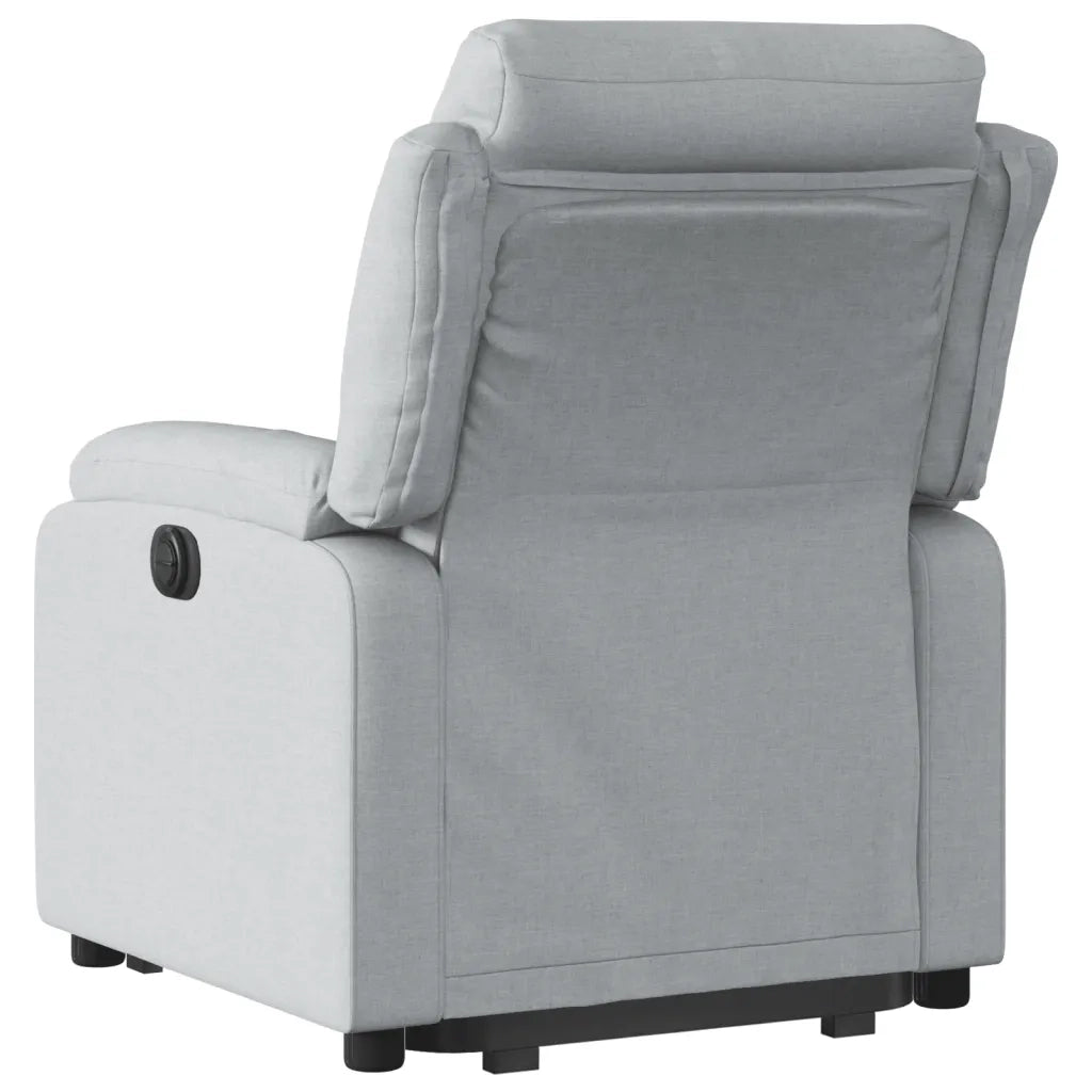 Poltrona Alzapersona Reclinabile Grigio Chiaro in Tessuto 3204980