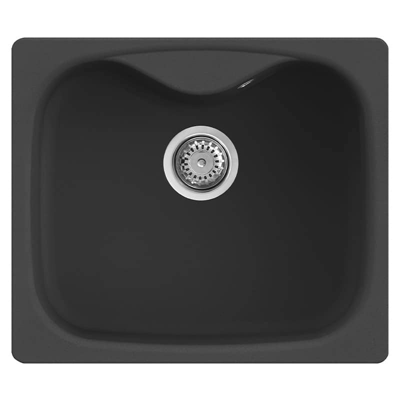 Lavello Elleci Incasso 1 vasca 58x50 Fox 200 Granitek Nero LGF20040