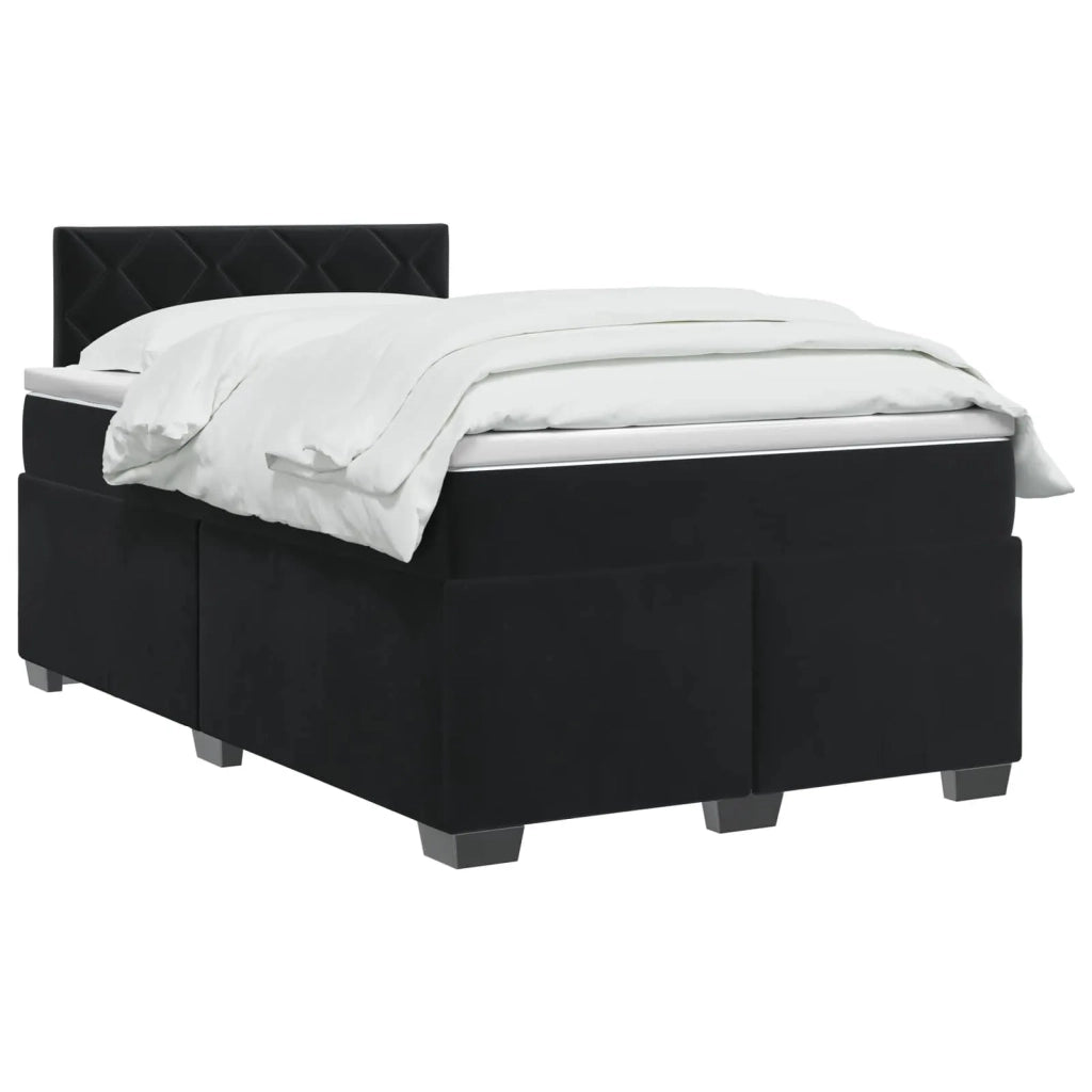 Letto con Box Spring, Materasso e LED Nero 120 x 190 cm Velluto 3452146