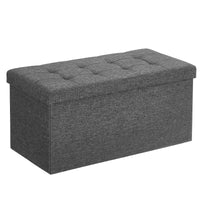 Pouf contenitore Valora PUFA in MDF grigio scuro, salvaspazio e confortevole