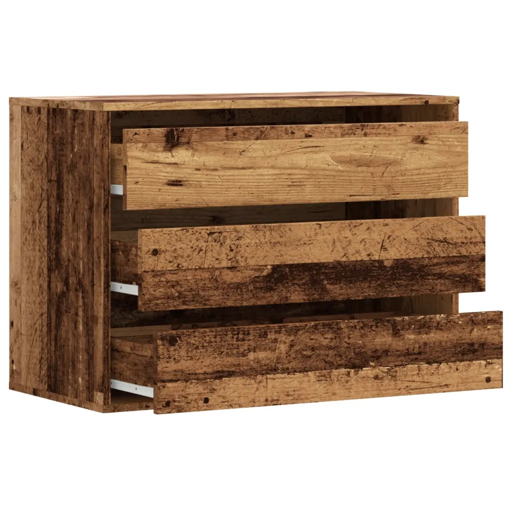 Cassettiera Angolare Legno Antico 80x41x58 cm Legno Multistrato CFW6385165