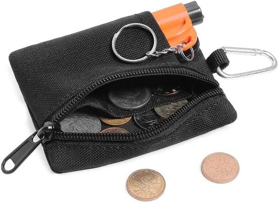 Borsa in Nylon per Utensili Mini Portatile con Cinturino e Orecchio per Fodera Flessibile per Organizzare Accessori per Attività All'aperto in Nero