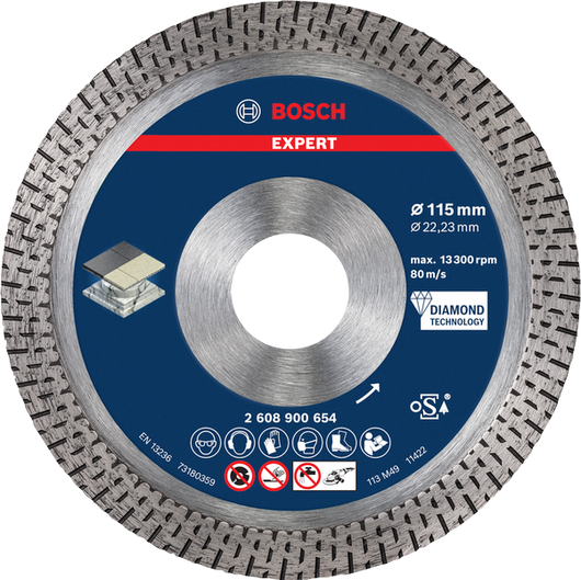 Disco da taglio Bosch diamantato diametro 115 mm marmo e piastrelle 2608900654