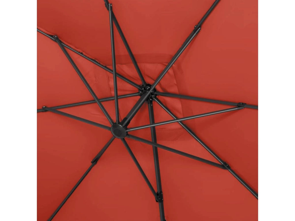 Ombrellone decentrato in alluminio SUN 4 - Rettangolare - 3 x 4 m - Rosso  - Piastrelle incluse