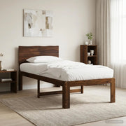 Letto Singolo con Testiera ROSTOCK Marrone Scuro 75 x 190 cm 903395