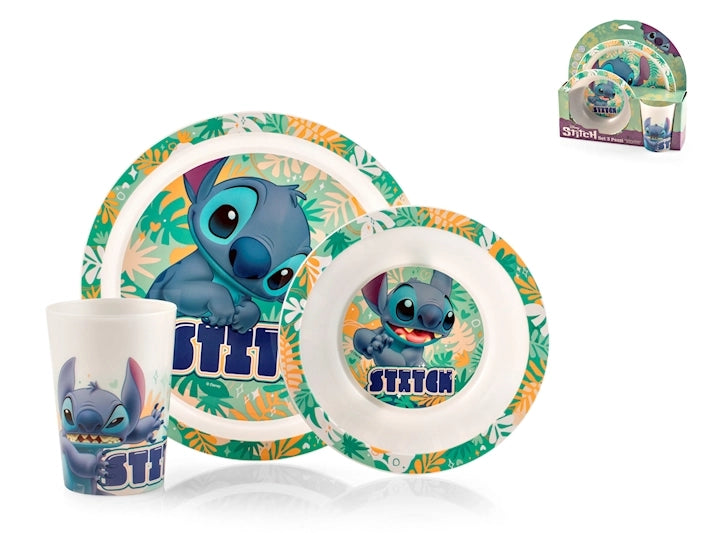 Confezione 3 pezzi bimbo stitch hawaii in polipropilene decorato