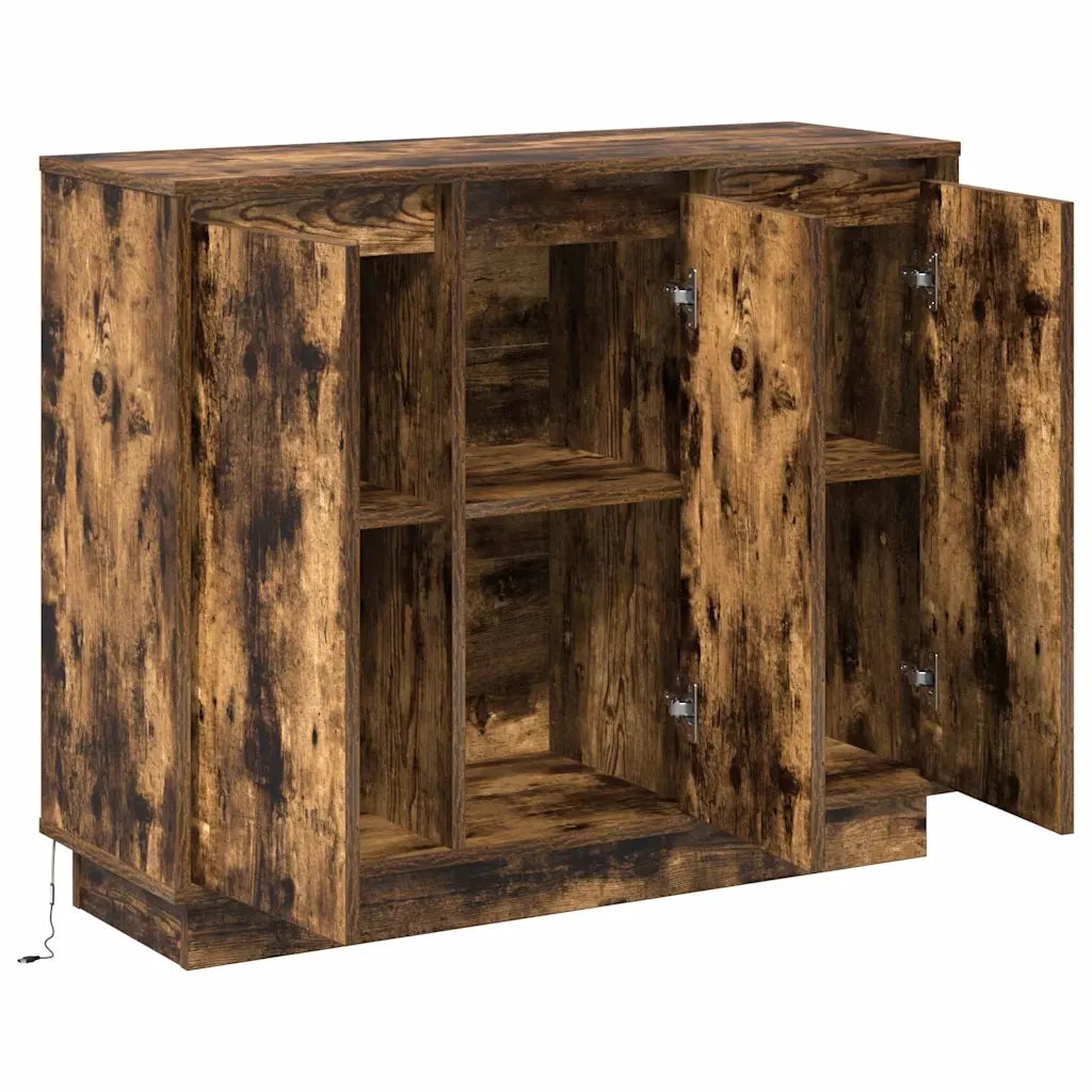 Credenza | Madia LED Rovere fum¨¦ 90 x 32 x 75 cm Legno multistrato