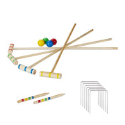 Gioco di croquet da esterno per 4 giocatori facile da installare 17 pezzi in plastica verde 13_0004585
