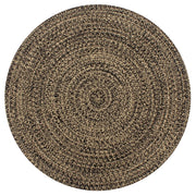 Tappeto Artigianale in Juta Nero e Naturale 150 cmcod mxl 128057