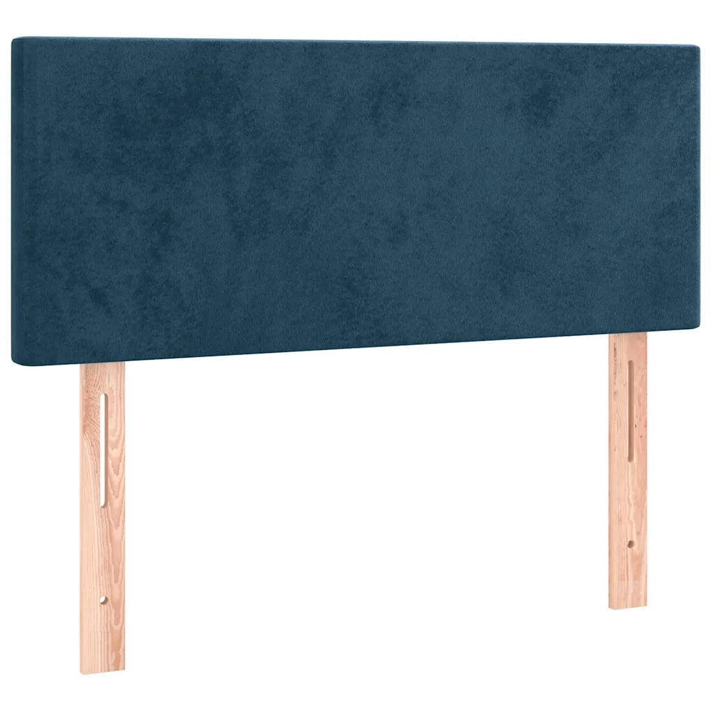 Giroletto a Molle con Materasso Blu Scuro 90x190 cm in Velluto