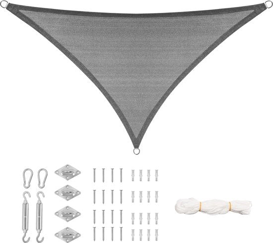 Telaio per pergola - Tela di protezione solare - Telaio per pergola - Tela di protezione solare UV - Canapa HDPE - Grigio scuro 4.2x4.2x6 m