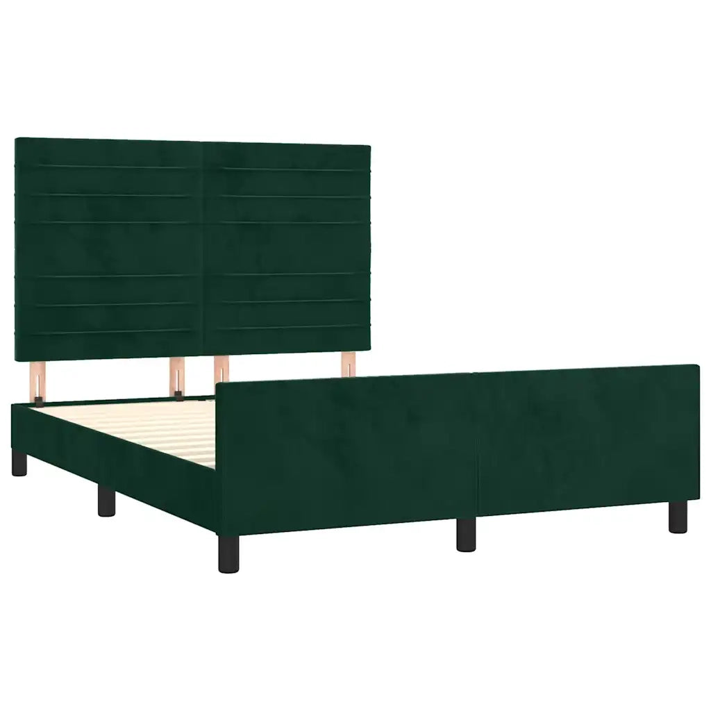 Giroletto senza Materasso Verde Scuro 140x190 cm in Velluto 3125815