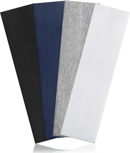 Haarband anti-slip sportivo, stile nero grigio bianco blu scuro, ideale per fitness e yoga - 4 pezzi