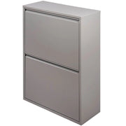Pattumiera Raccolta Differenziata In Metallo Con 4 Cestini Estraibili E 2 Ante A Ribalta Bidone Cestino Salvaspazio Per Cucina Balcone Lavanderia Moderna 60 x 25 x 92.5 Cm Grigio