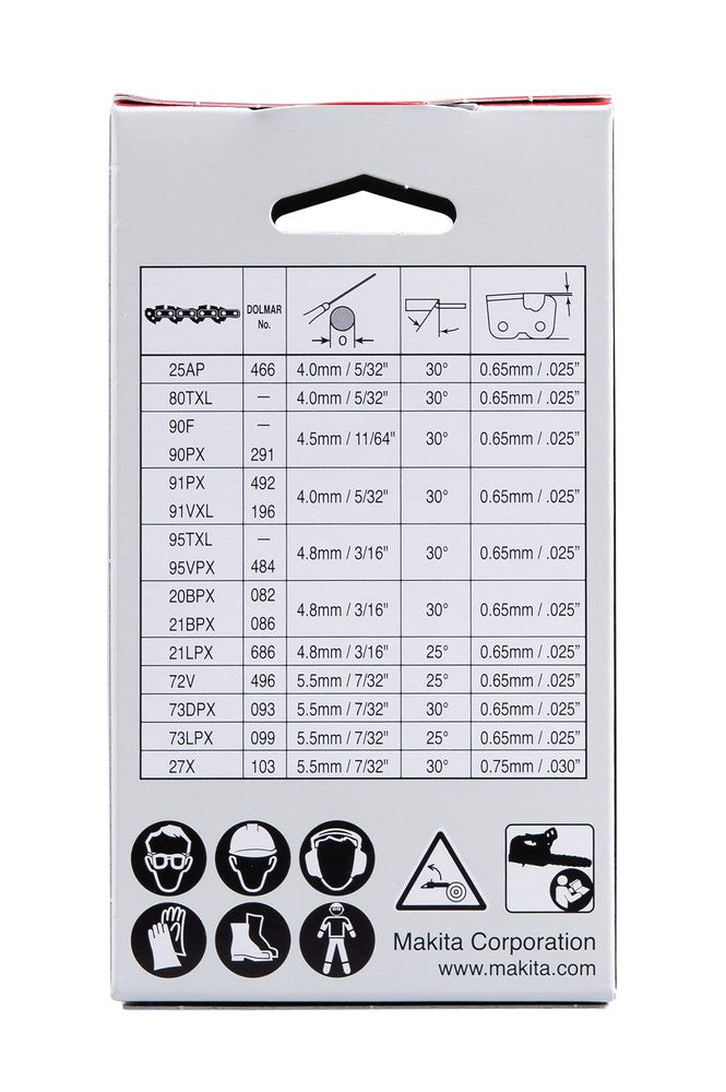 Catena per barre 25cm 46 maglie 80TXL Makita 191T89-0
