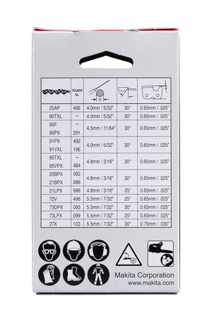 Catena per barre 25cm 46 maglie 80TXL Makita 191T89-0