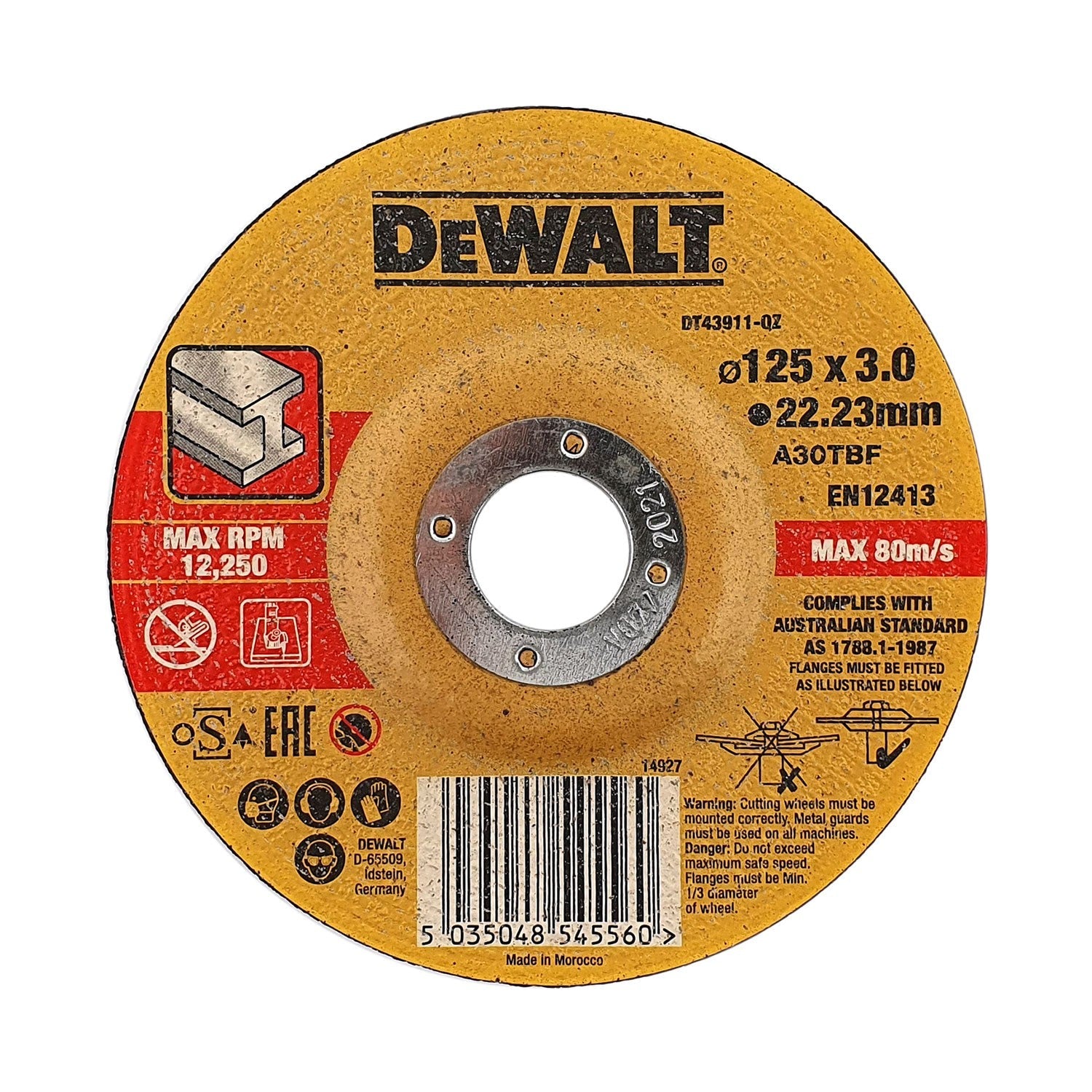 DISCO ABRASIVO DEWALT D.125mm X 3 mm DI SPESSORE - DT43911-QZ