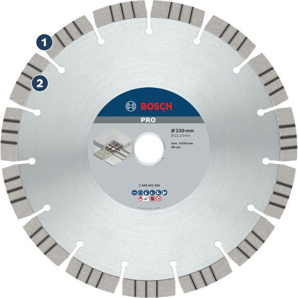 DISCO DIAMANTATO PRO CONCRETE BOSCH D.230mm 2608602655