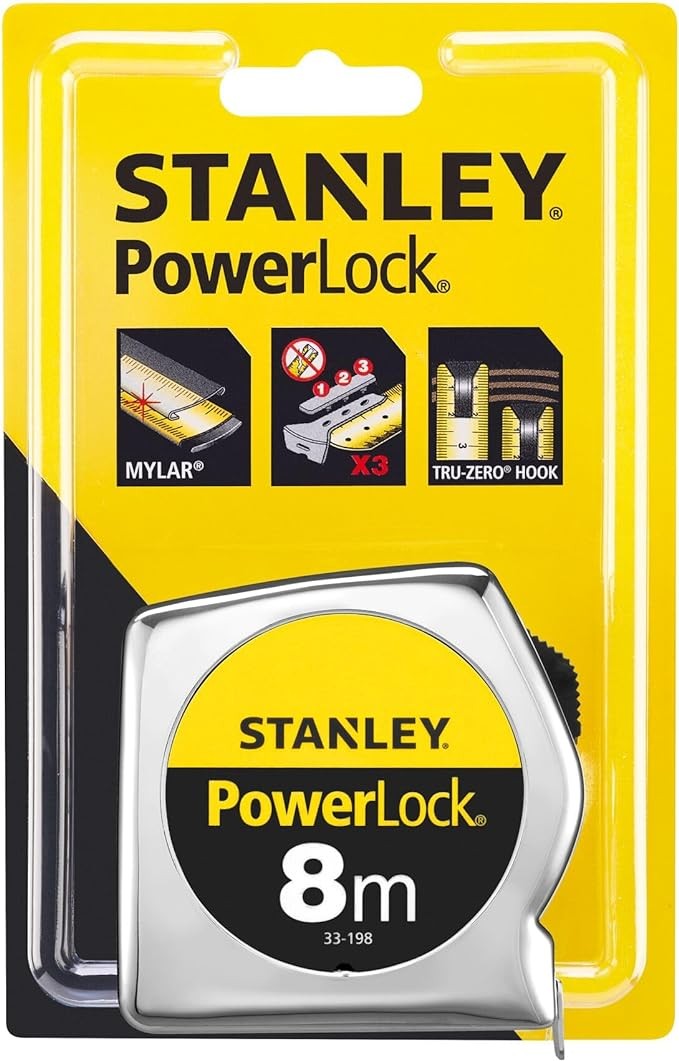 FLESSOMETRO STANLEY POWERLOCK 8 METRI 0-33-198
