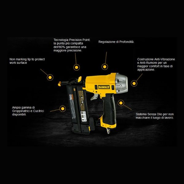 GROPPINATRICE PNEUMATICA DEWALT PER CHIODI DA 15-50mm - DPN1850PP