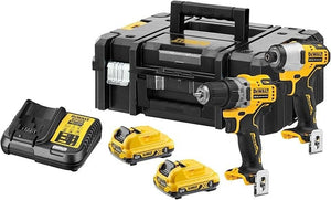 Kit trapano + avvitatore impulsi DeWalt 2 batterie 12V - 3,0 ah