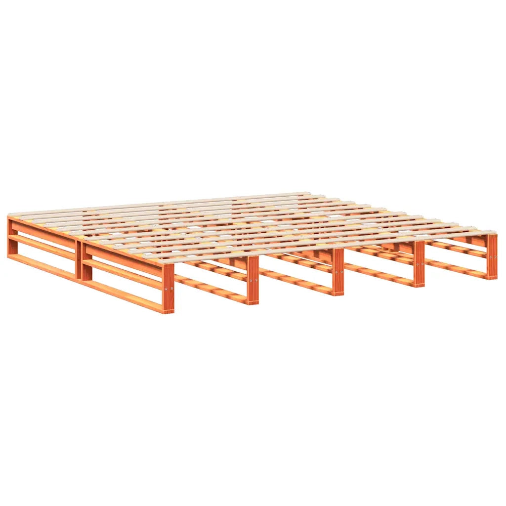 Letto senza Materasso Marrone Cera 180x200 cm in Legno di Pino