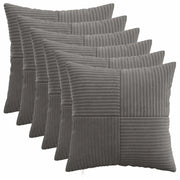 Federa 6 pcs ALMELO Grigio Scuro 50 x 50 cm corduroy 914897