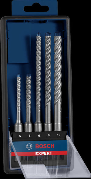 Set 5 punte calcestruzzo armato Bosch 4 taglienti SDS PLUS 7X D.5, 6, 6, 8, 10mm