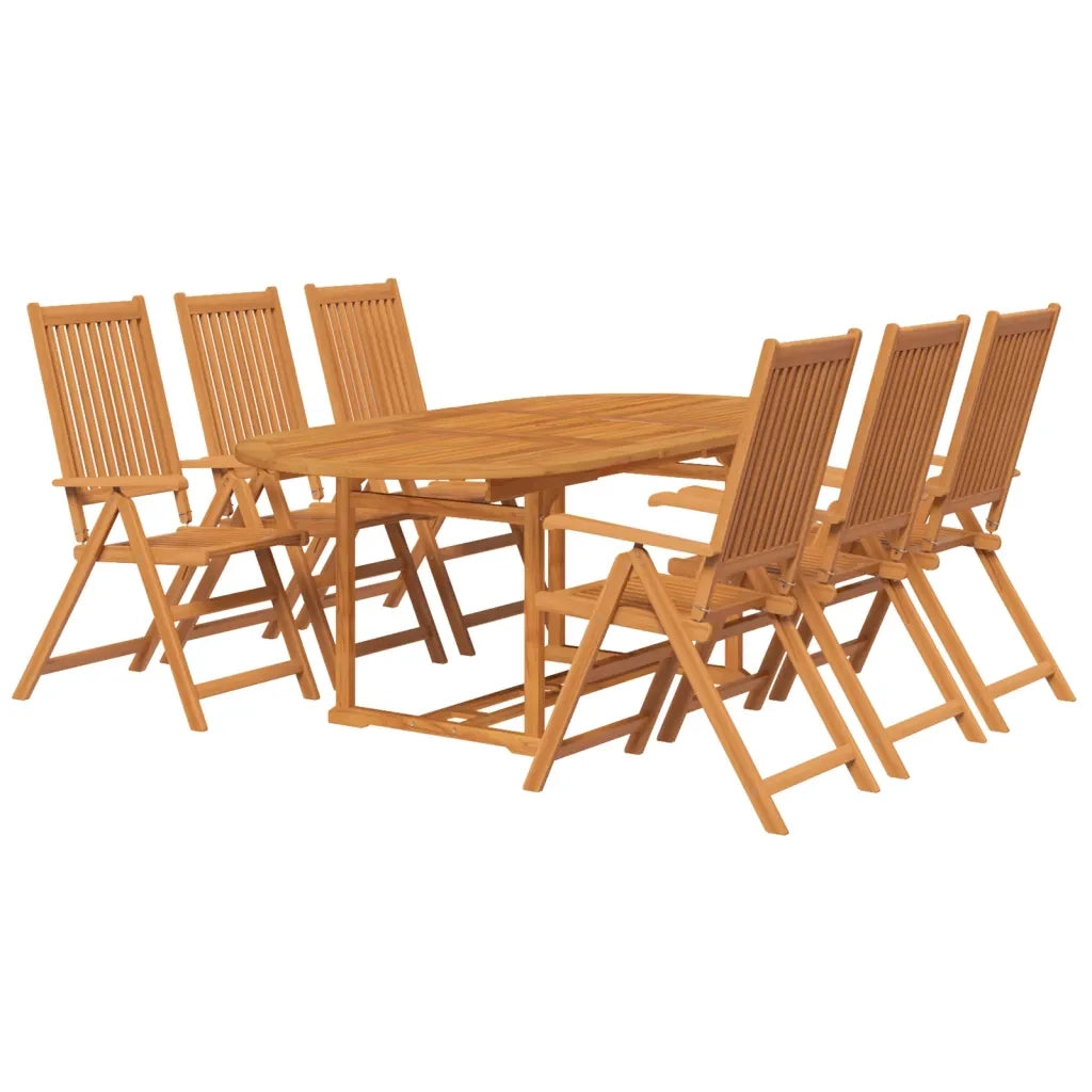 Set da Pranzo da Giardino 7 pz in Legno Massello di Acacia 150-200 cm 41814