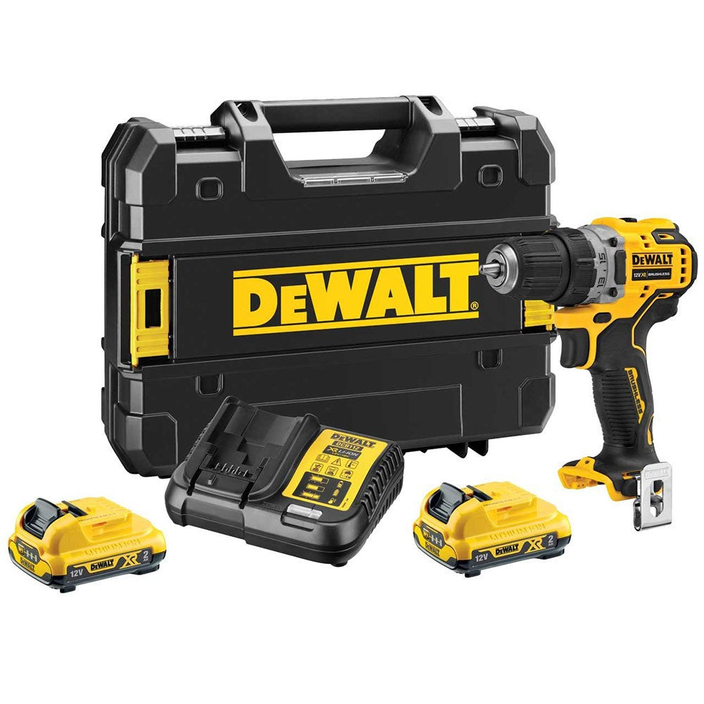 TRAPANO AVVITATORE DEWALT BL 12V CON 2 BATTERIE DA 2 AH E CARICATORE - DCD701D2