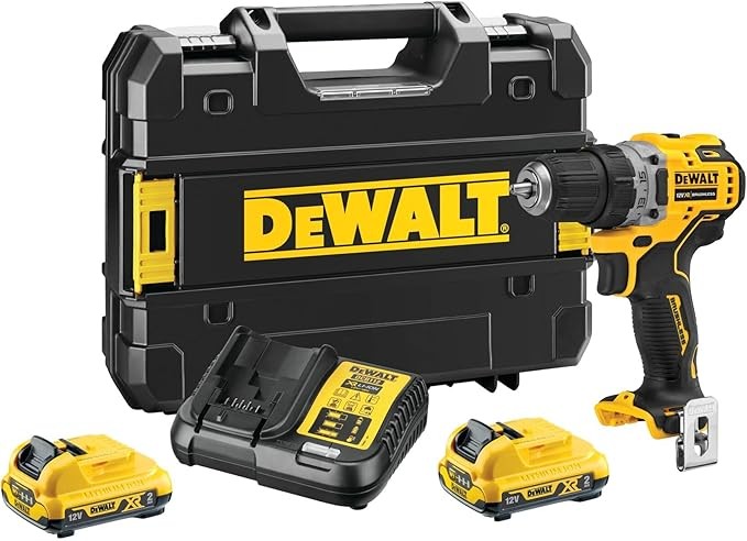 TRAPANO AVVITATORE DEWALT BL 12V CON 2 BATTERIE DA 3 AH E CARICATORE - DCD701L2T