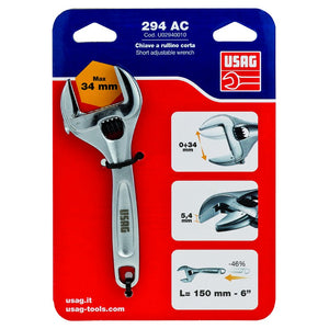 USAG CHIAVE REGOLABILE A RULLINO CORTA U02940010