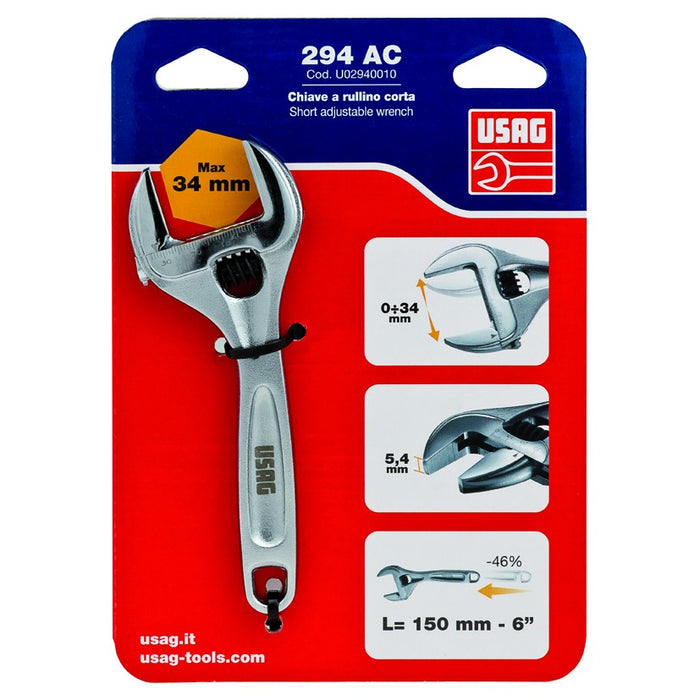 USAG CHIAVE REGOLABILE A RULLINO CORTA U02940010