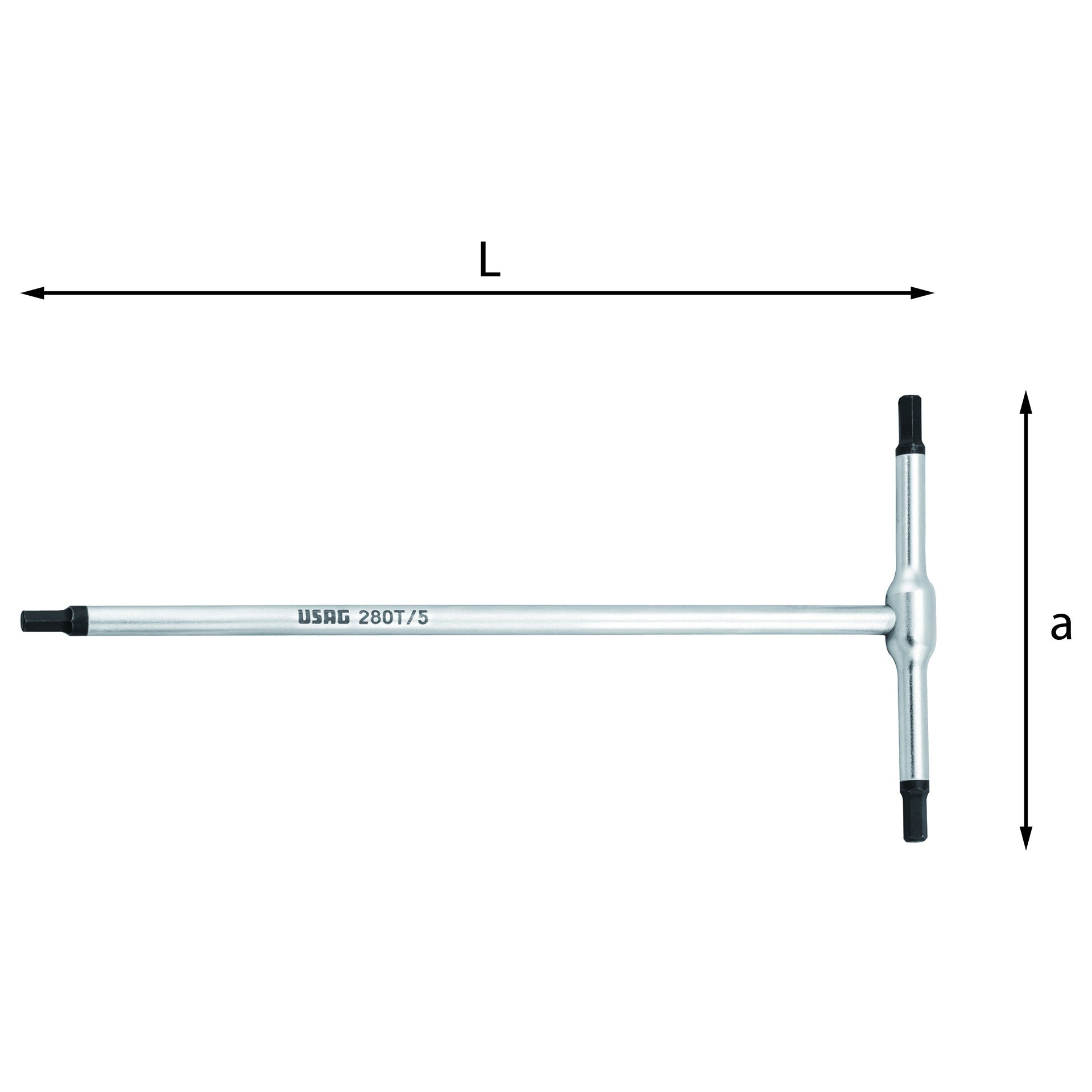 USAG CHIAVI A T CON MASCHIO ESAGONALE 280T D. 5mm U02800136