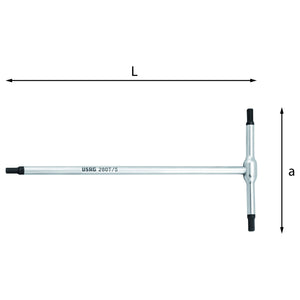 USAG CHIAVI A T CON MASCHIO ESAGONALE 280T D. 5mm U02800136
