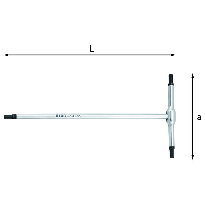 USAG CHIAVI A T CON MASCHIO ESAGONALE 280T D. 5mm U02800136