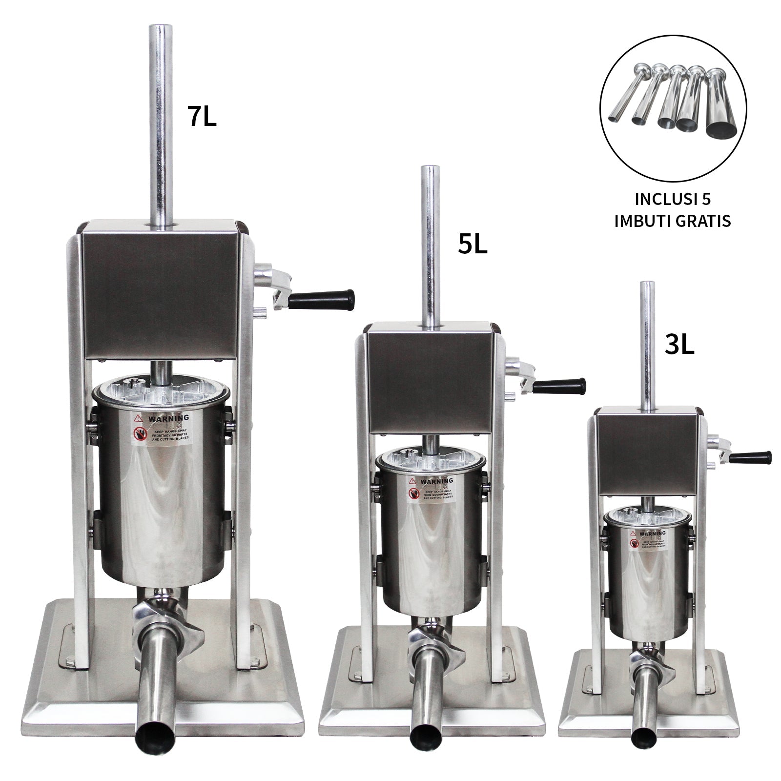 Insaccatrice Manuale 7L per Salsicce Macchina Professionale in Acciaio Inox