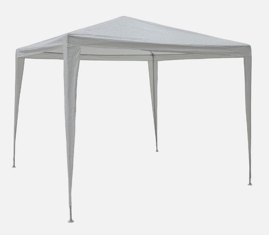 21 SHOP® Stand Gazebo 3x3 metri h 2.70mt bianco copertura impermeabile idrorepellente da Giardino, montaggio rapido, con kit ancoraggio per fiere, terrazzo, feste, patio, estate